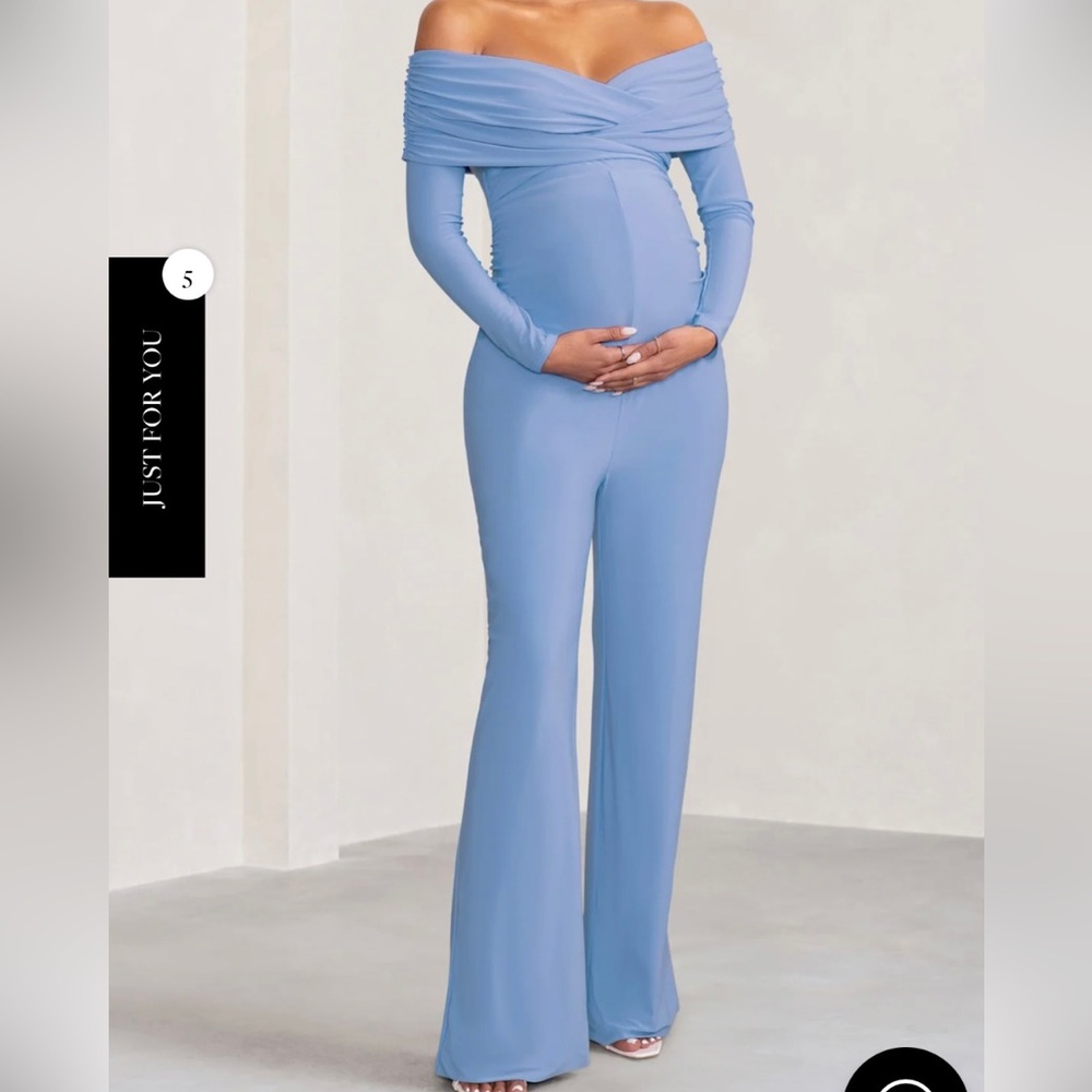 NWT Blue Maternity Jumpsuit